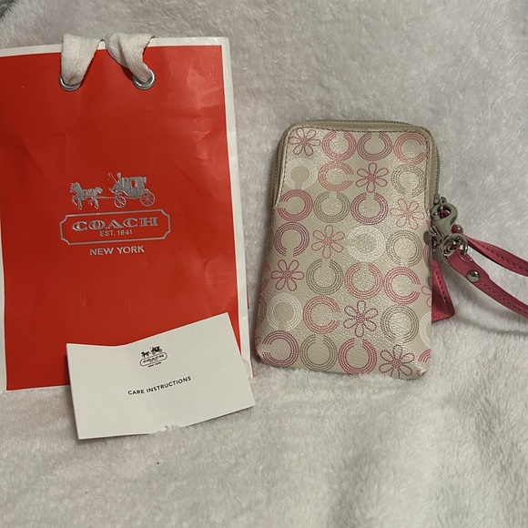 Coach Pink Phone Wristlet - Picture 2 of 6
